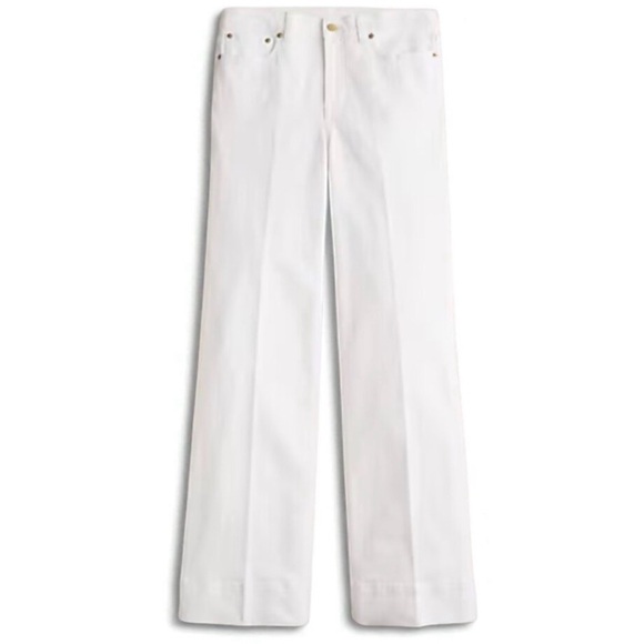NWT! J. CREW New High-Rise Denim Trouser Jeans White '96 Wide Leg Size 29 $158 - Picture 3 of 11
